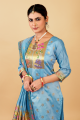 Silk Weaving Light sky blue Salwar Kameez with Dupatta