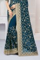 Morpeach Party Wear Saree in Georgette with Embroidered