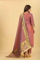 Sharara Suit in Old rose Silk with Printed