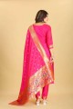 Silk Sharara Suit in Magenta with Printed