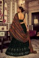 Embroidered Georgette Wedding Lehenga Choli in Green with Dupatta
