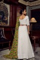Embroidered Georgette White Wedding Lehenga Choli with Dupatta