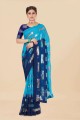 Georgette Sequins Multicolor Party Wear Saree with Blouse