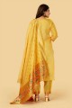 Weaving Salwar Kameez in Golden Silk