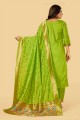 Green Silk Weaving Salwar Kameez with Dupatta