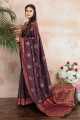 Weaving Satin Multicolor Saree with Blouse
