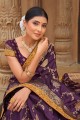 Banarasi silk Weaving Purple Banarasi Saree with Blouse