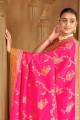Magenta Banarasi silk Banarasi Saree with Weaving