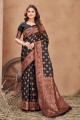 Weaving Banarasi silk Banarasi Saree in Black with Blouse