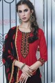 Ravishing red Cotton Patiala Suit