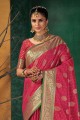Silk Weaving Pink South Indian Saree with Blouse