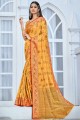 Cotton Saree in Mustard with Weaving