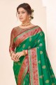 Saree Silk  with Weaving in Green