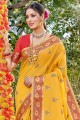 Cotton Weaving Mustard  Saree with Blouse