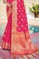 Pink Weaving Banarasi Saree in Banarasi silk
