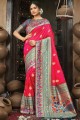 Silk Pink Saree with Weaving