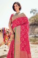 Pink Banarasi Saree with Weaving Banarasi silk