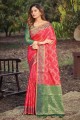 Banarasi silk Banarasi Saree with Red Weaving