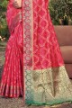 Banarasi silk Dark pink Banarasi Saree in Weaving