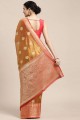 Saree in Mustard  Silk with Weaving