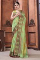 Light green Saree in Silk with Weaving