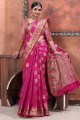 Saree Weaving in Pink Silk