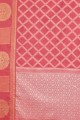 Weaving Saree in Pink Linen