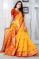 Silk Saree in Yellow with