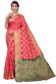 Saree Pink  in Silk with Weaving