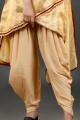 Brocade Patiala Suit with Lace in Golden,yellow