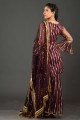 Net Readymade Sharara Suit with Lace in Crater brown