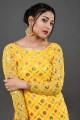 Yellow Georgette Palazzo Suit