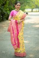 Yellow Saree in Zari Silk