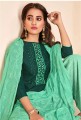 Dark green Cotton and satin Palazzo Suit