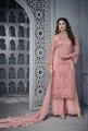 Pink Net Palazzo Suits
