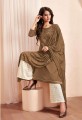 Beige Cotton and satin Palazzo Suit