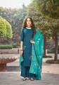 Teal blue Silk Palazzo Suit
