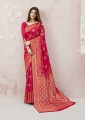 Beautiful Reddish pink Silk saree