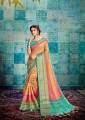 Multicolor Cotton and silk  saree