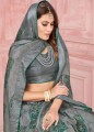 Fascinating Grey Linen saree