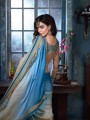 Sky blue Saree with Embroidered Satin