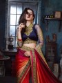 Multicolor Satin Saree with Embroidered