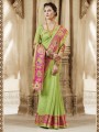 Cotton and silk in Green Saree