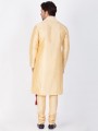 Alluring Gold Cotton Silk Ethnic Wear Kurta Readymade Kurta Payjama