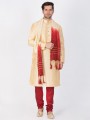 Indian Ethnic Gold Cotton Silk Ethnic Wear Kurta Readymade Kurta Payjama