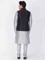 Grey Cotton Silk Ethnic Wear Kurta Readymade Kurta Payjama With Jacket