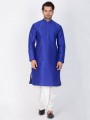 Blue Cotton Silk Ethnic Wear Kurta Readymade Dhoti Kurta 