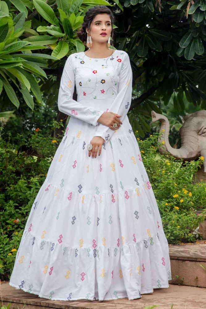 White Cotton Gown Dress