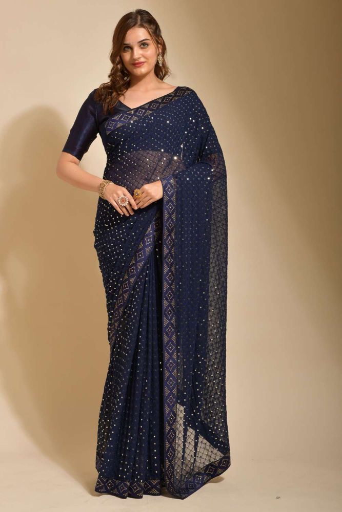 Party wear border saree hot sale