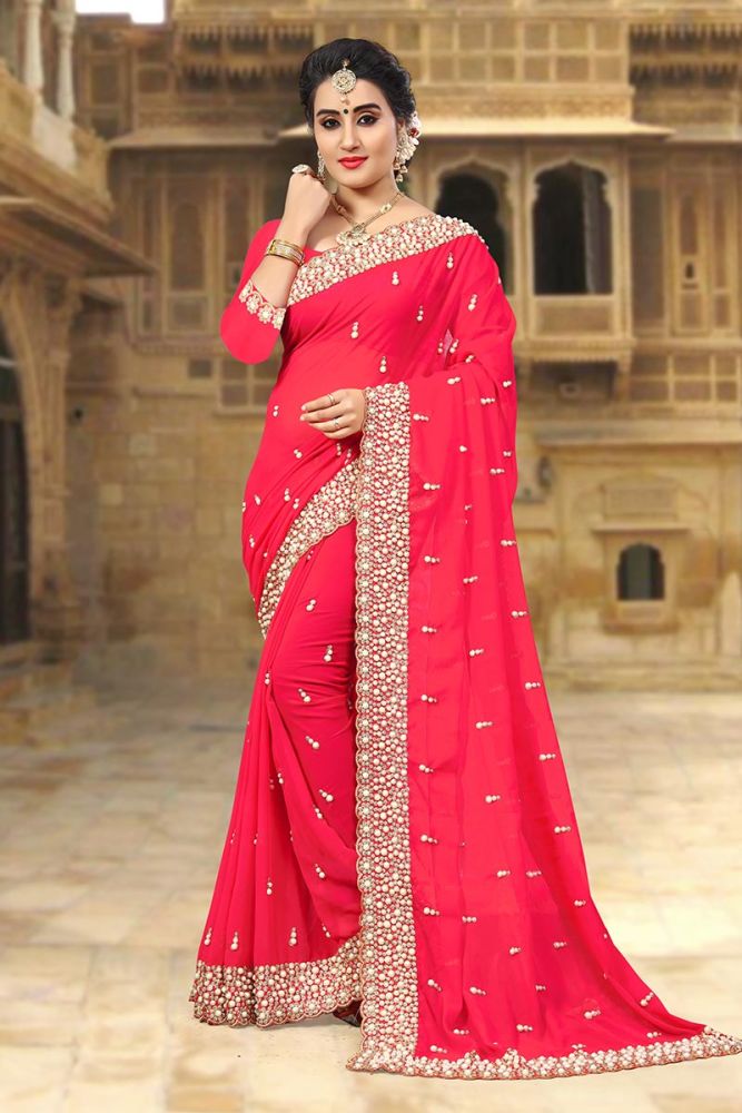 Ethnic georgette saree top